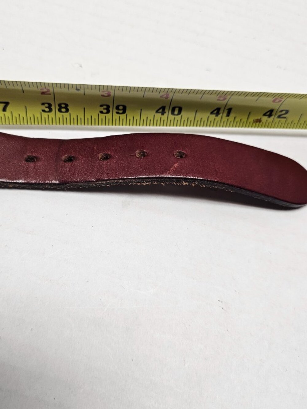 Hand Made in Essex Ct USA SailBoat Nautical Navy Blue Leather Men Brass Belt 40 - Picture 14 of 16